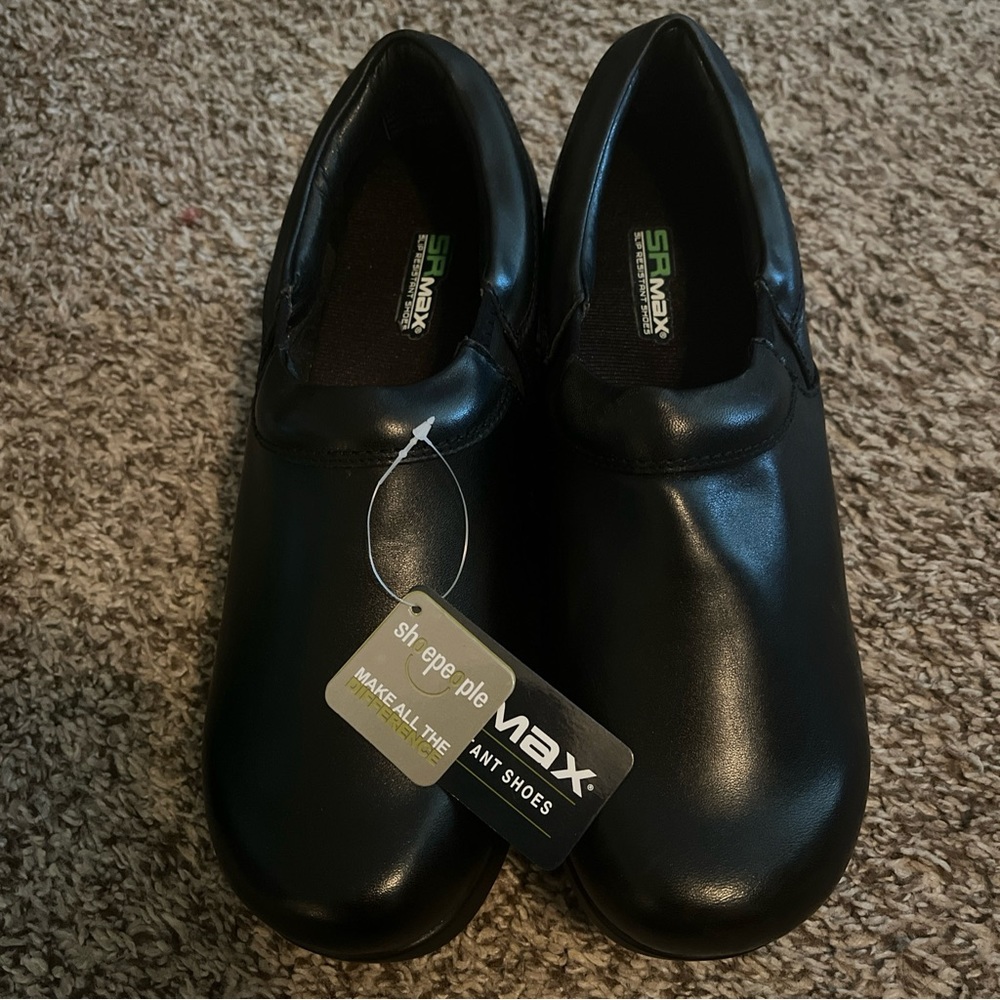 SR Max Geneva Black, Women's 11, Clog Style Slip on shoes, non-slip, soft toe